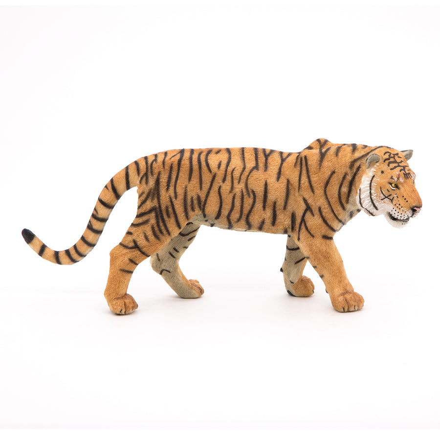 Figurine Tigre Papo en PVC, thème félins, Collection Animaux sauvages, jouet éducatif idéal pour enfants et collectionneurs
