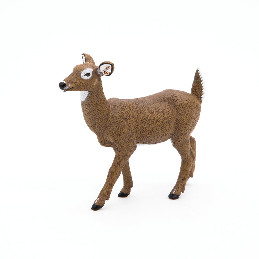 Figurine Biche de Virginie Papo en PVC, thème forêt, Collection Animaux sauvages, jouet éducatif idéal pour enfants et collectionneurs