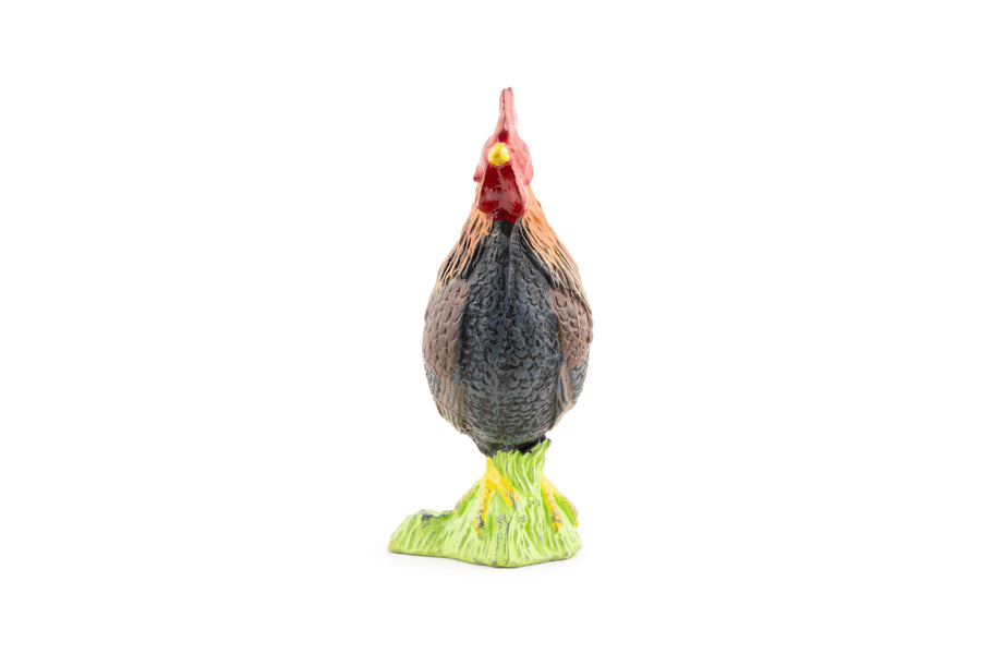 Figurine Coq gaulois Papo en PVC, thème basse-cour, Collection Vie à la ferme, jouet éducatif idéal pour enfants et collectionneurs