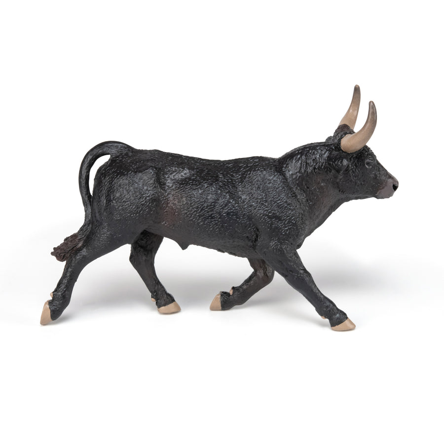 Figurine Taureau Camarguais Papo en PVC, Collection Vie à la ferme, jouet éducatif idéal pour enfants et collectionneurs