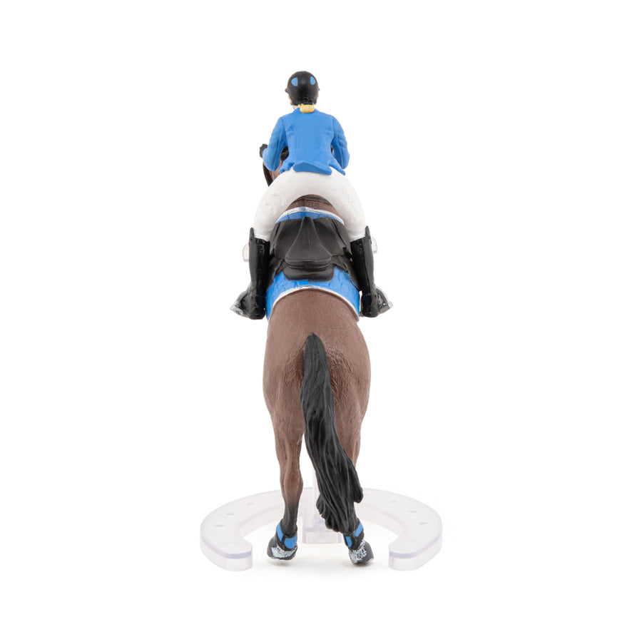 Figurine Cheval de saut d'obstacle et sa cavalière Papo en PVC, Collection chevaux, jouet éducatif idéal pour enfants et collectionneurs