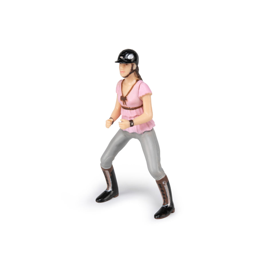 Figurine Cavalière fashion rose Papo en PVC, Collection chevaux, jouet éducatif idéal pour enfants et collectionneurs