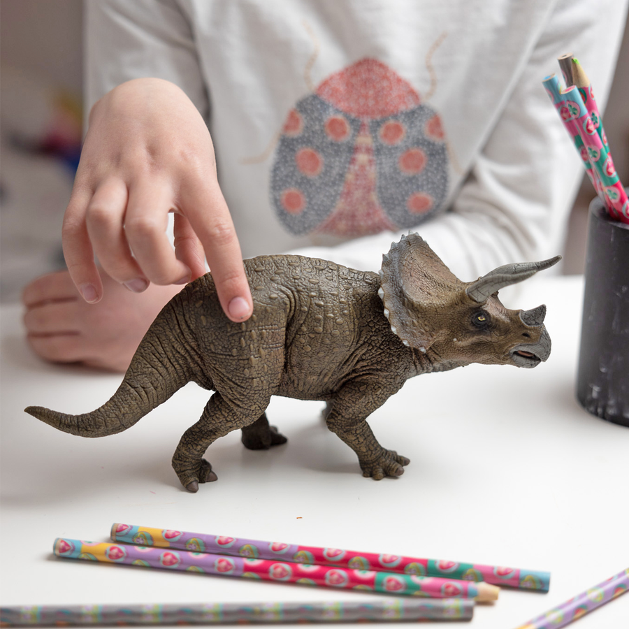 Tricératops Papo en PVC, Collection Dinosaures, jouet éducatif idéal pour enfants et collectionneurs