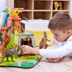 La terre des dinosaures (Isiplay) Papo en carton renforcé, Collection Dinosaures, jouet éducatif idéal pour enfants et collectionneurs