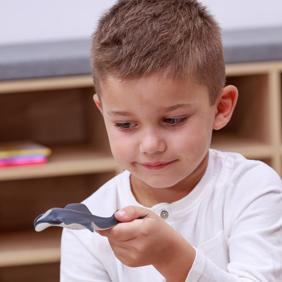 Raie manta Papo en PVC, Collection animaux marins, jouet éducatif idéal pour enfants et collectionneurs